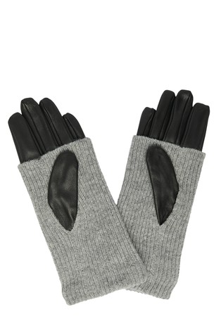 Kožne rukavice s pletenim umetkom