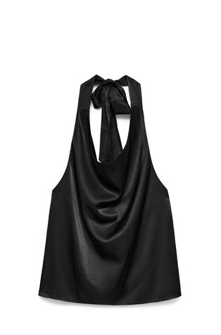 VMCHARM satenski top s halterneck dizajnom
