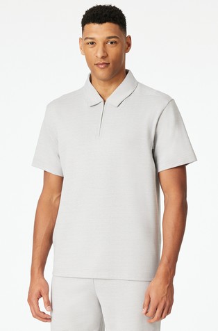 Mix & Relax - jacquard polo shirt with half zip