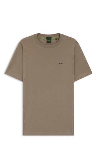 Stretch-cotton regular-fit T-shirt with contrast logo