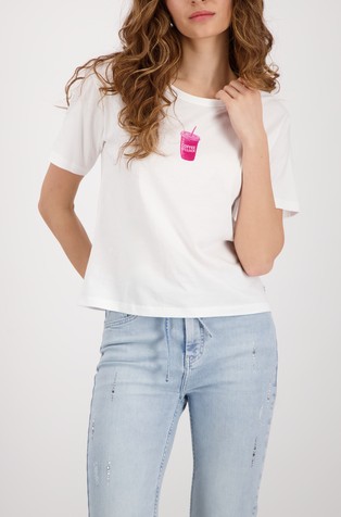 Cotton T-shirt with small print