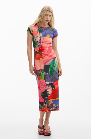 Printed fitted dress