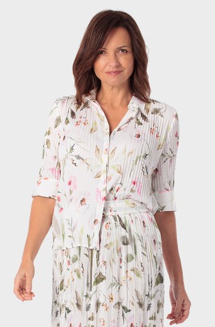 Plisirana košulja s cvjetnim uzorkom