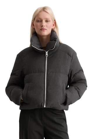 Down puffer jacket relaxed in flannel