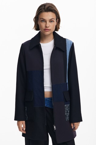 Kratak kaput u patchwork stilu