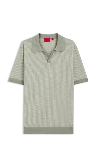 Johnny-collar sweater in cotton and linen