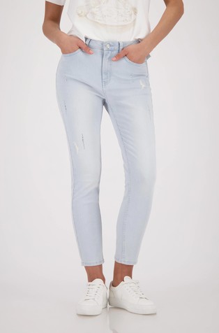 Cropped jeans hlače s ukrasnim kamenčićima