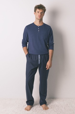 Pamučna pidžama dugih rukava