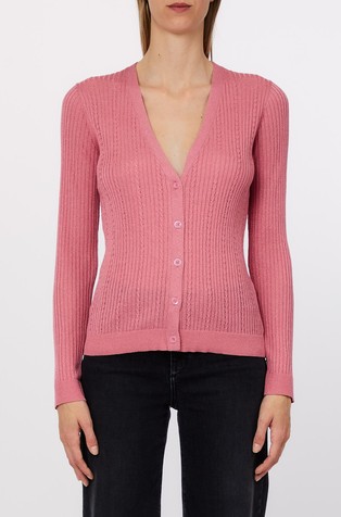 Rib-knit cardigan with lurex®