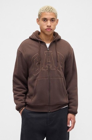 Relaxed Gap Logo Sherpa-Lined Zip Hoodie