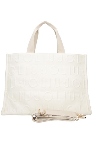 Medium knit tote bag with logo