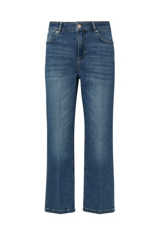 Rastezljive cropped jeans hlače sa širokim nogavicama