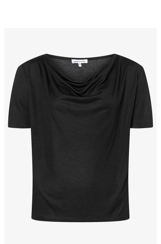 Majica od mješavine viskoze s drapiranim ovratnikom