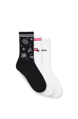 Three-pack of short-length cotton-blend socks