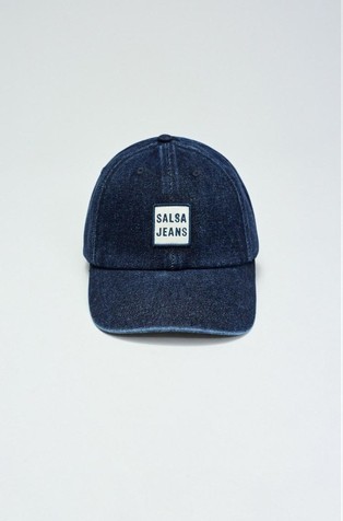 Denim cap with branding