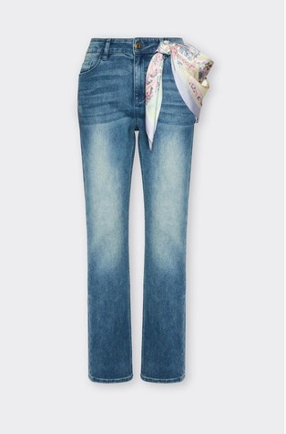 Rose regular fit jeans hlače s uklonjivim šalom