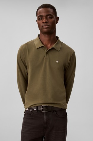 Pique Cotton Long Sleeved Polo