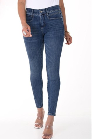 Jeans hlače s visokim strukom i učinkom oblikovanja