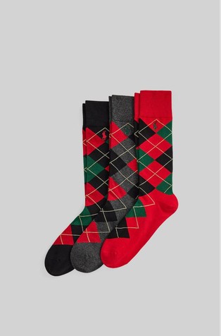 Argyle Cotton-blend Trouser Sock 3-pack