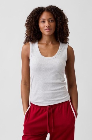 Ribbed Scoopneck Tank Top