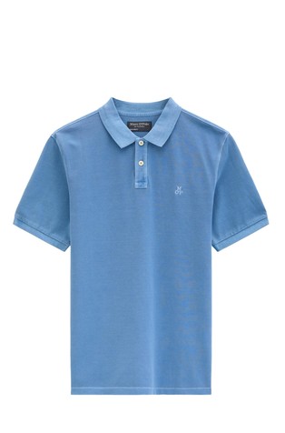 Short-sleeved polo shirt in organic cotton piqué