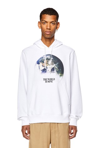 Pulover s kapuljačom i otiskom The World Is Mine