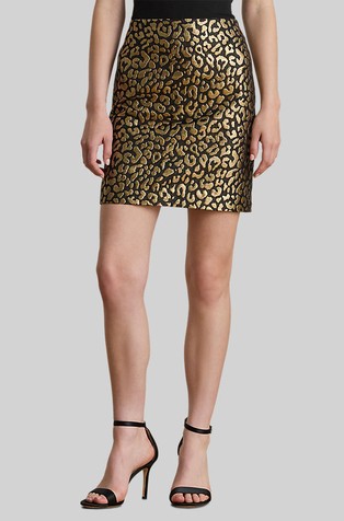 Mini pencil suknja s metalno svjetlucavim životinjskim uzorkom