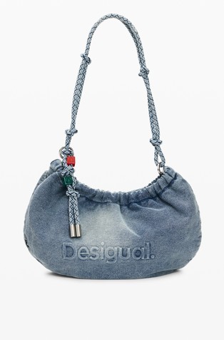 Veća denim torba s reljefnim logotipom