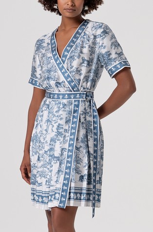 Mini wrap dress regular fit with fantasy pattern