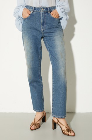Re-Edit tapered-leg jeans with matching shopper