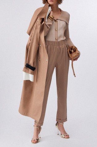 Cropped hlače s elastičnim obrubom oko struka