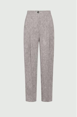 Linen barrel-leg trousers