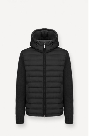 Jakna s kapuljačom i pletenim rukavima