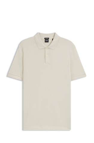 Pamučna polo majica sa strukturiranim uzorkom riblje kosti