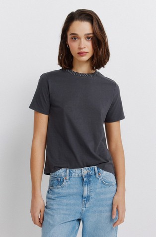 Studded short sleeve T-shirt