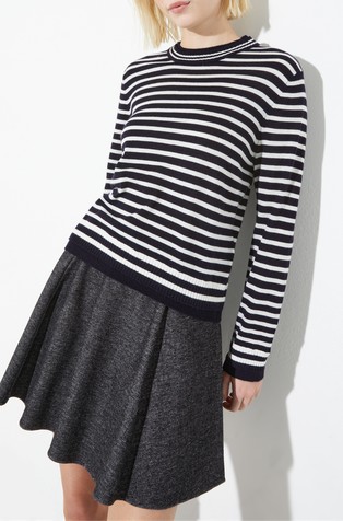 Pure merino wool jumper with striped pattern