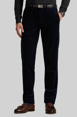 Straight fit hlače od rastezljivog baršuna