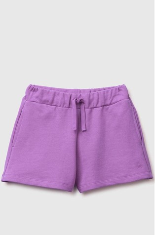 Shorts in sweat fabric with drawstring
