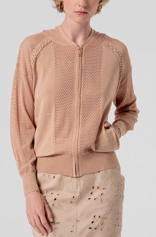 Knitted hooded cardigan