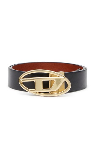 Leather belt with Oval D buckle