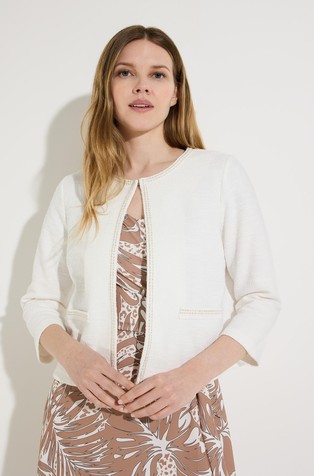 Bouclé short jacket with 3/4 sleeves