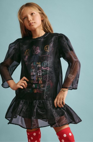 Dvoslojna mini haljina s logo otiskom