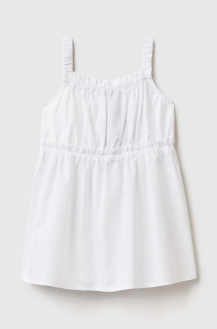 Pamučna haljina s nabranim naramenicama