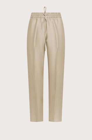 Hlače od mješavine lana s elastičnim obrubom