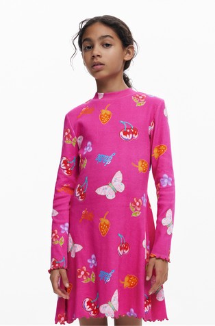 Pamučna haljina s uzorkom voća