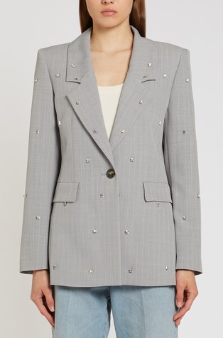 Striped blazer with rhinestones