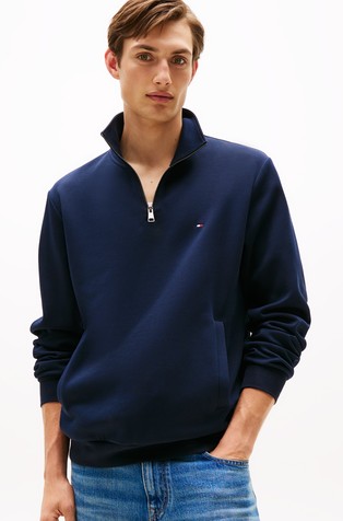 Performance Quarter-Zip Cotton-blend Jumper