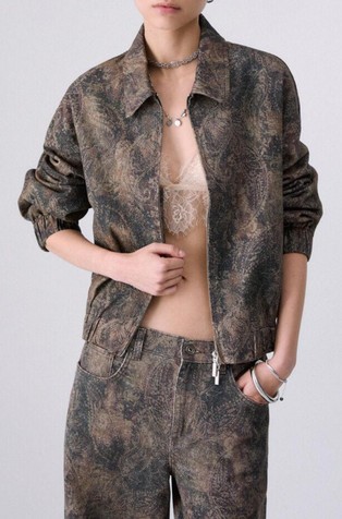 Denim jakna s paisley uzorkom