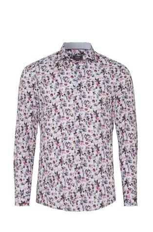 Slim fit pamučna košulja s uzorkom