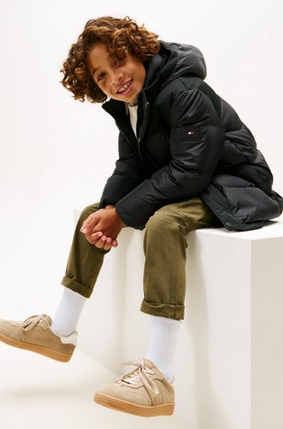 Prošivena jakna punjena paperjem od kombinacije tkanina